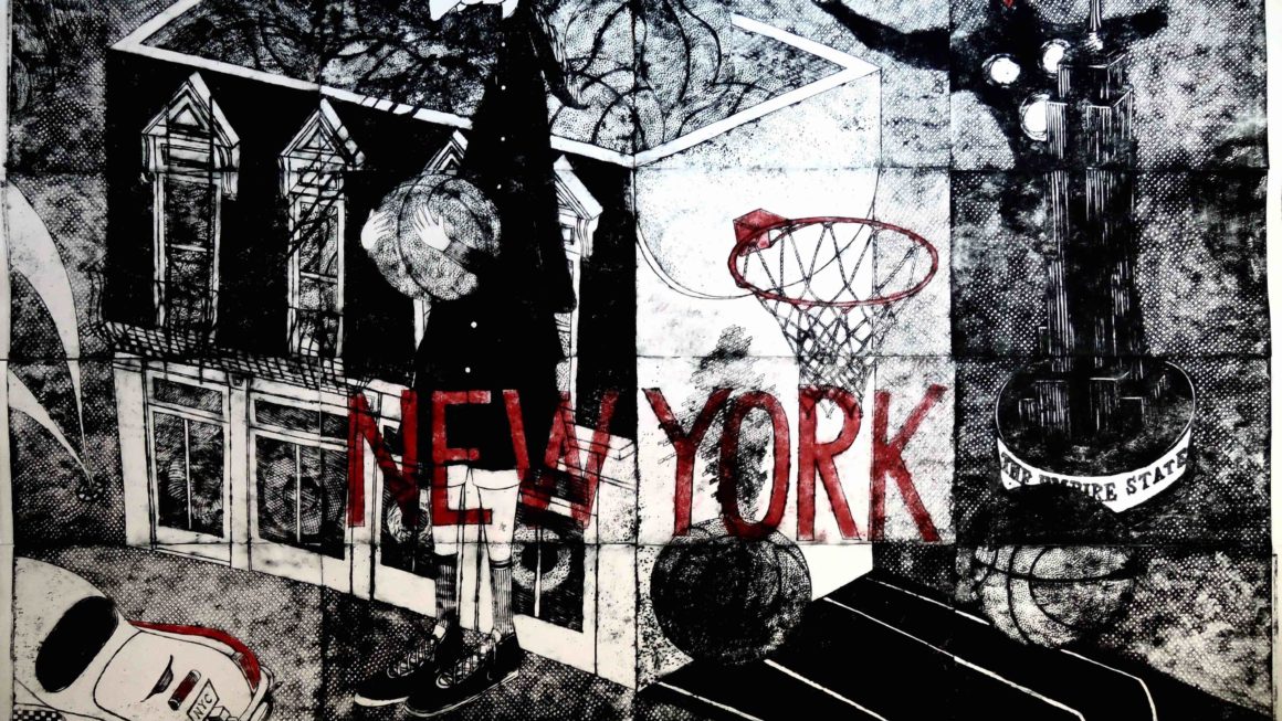 [NYC Basketball] New etching work by Mitsushige Nishiwaki
